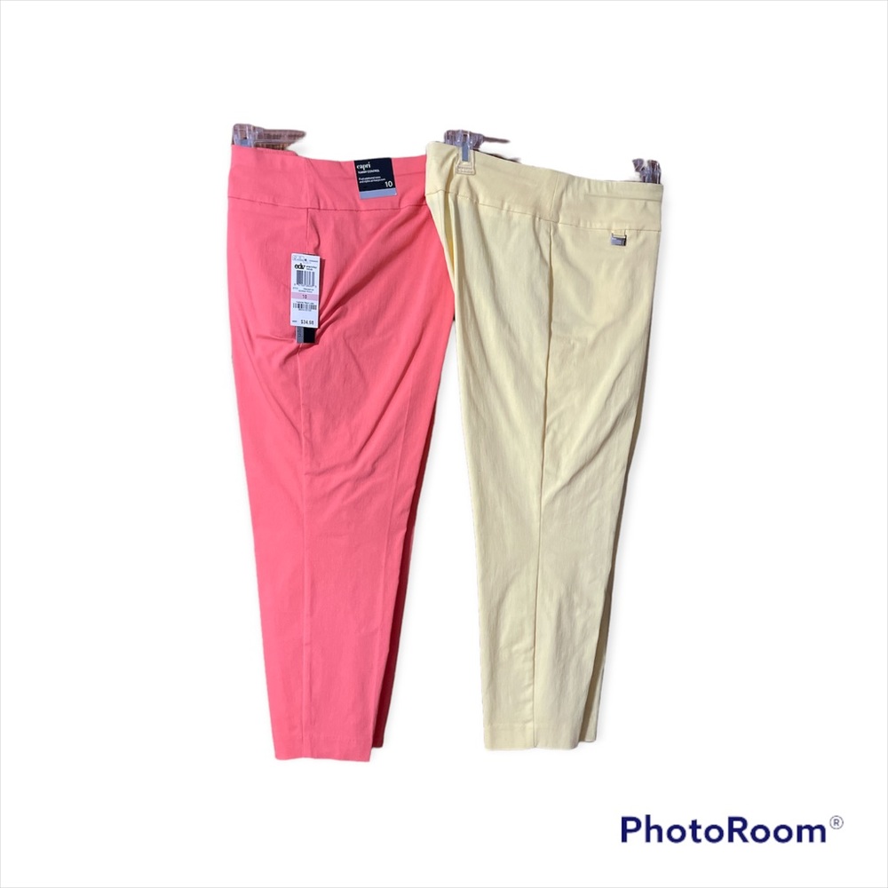2 pair Alfani capris (Georgia peach and yellow) Closet Clean out!!!